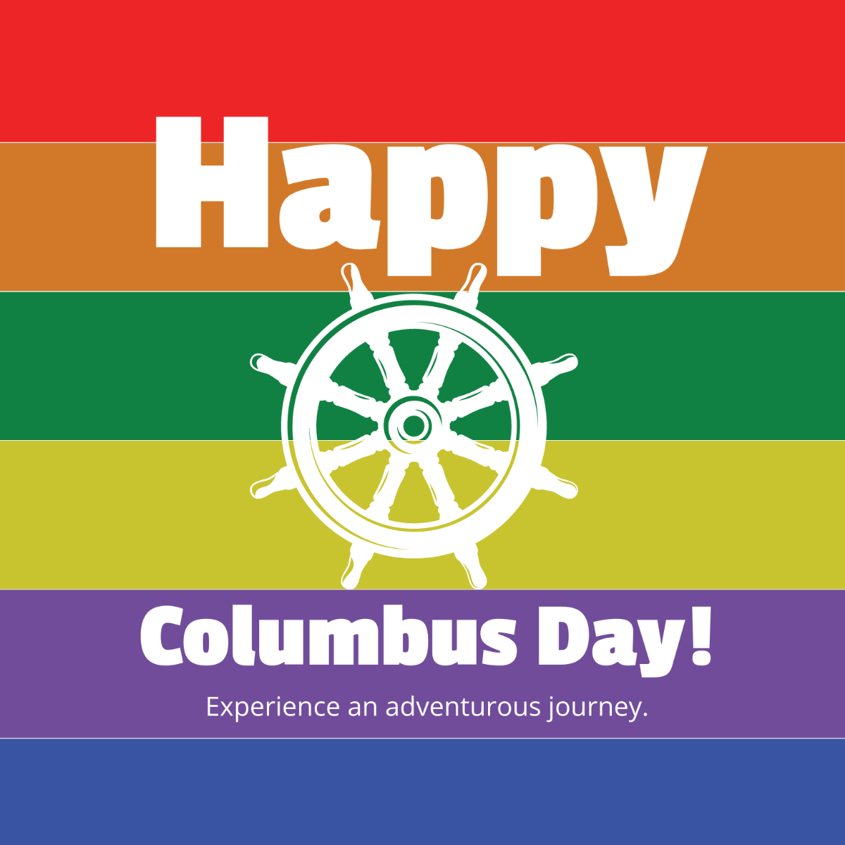 Columbus Day Greeting Card Vector Template