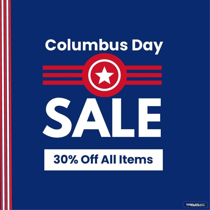 Columbus Day Sale Vector in Illustrator, SVG, JPG, EPS, PNG, PSD