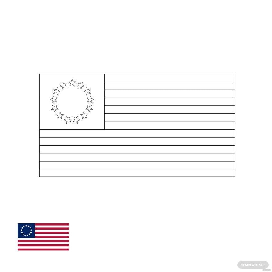 Free American Flag Circle Stars Coloring Page