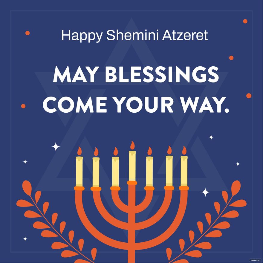 Free Shemini Atzeret Greeting Card Vector