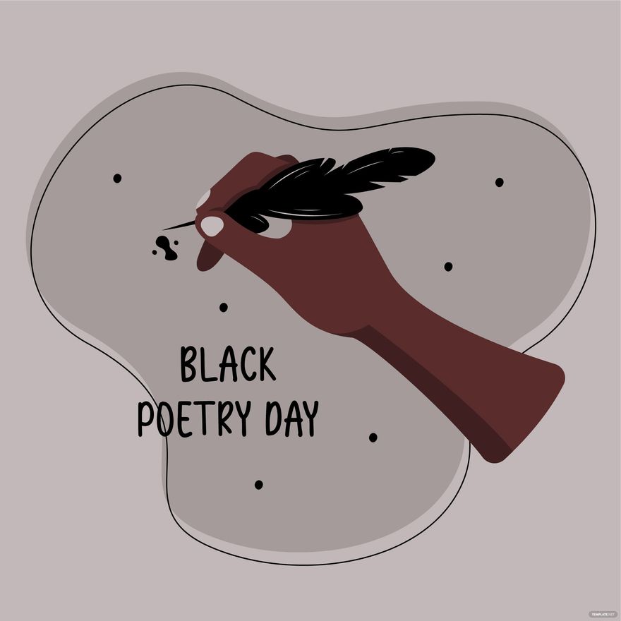Black Poetry Day Clipart Vector in Illustrator, PSD, EPS, SVG, JPG, PNG