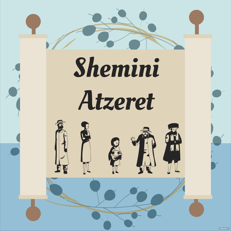 Shemini Atzeret Celebration Vector