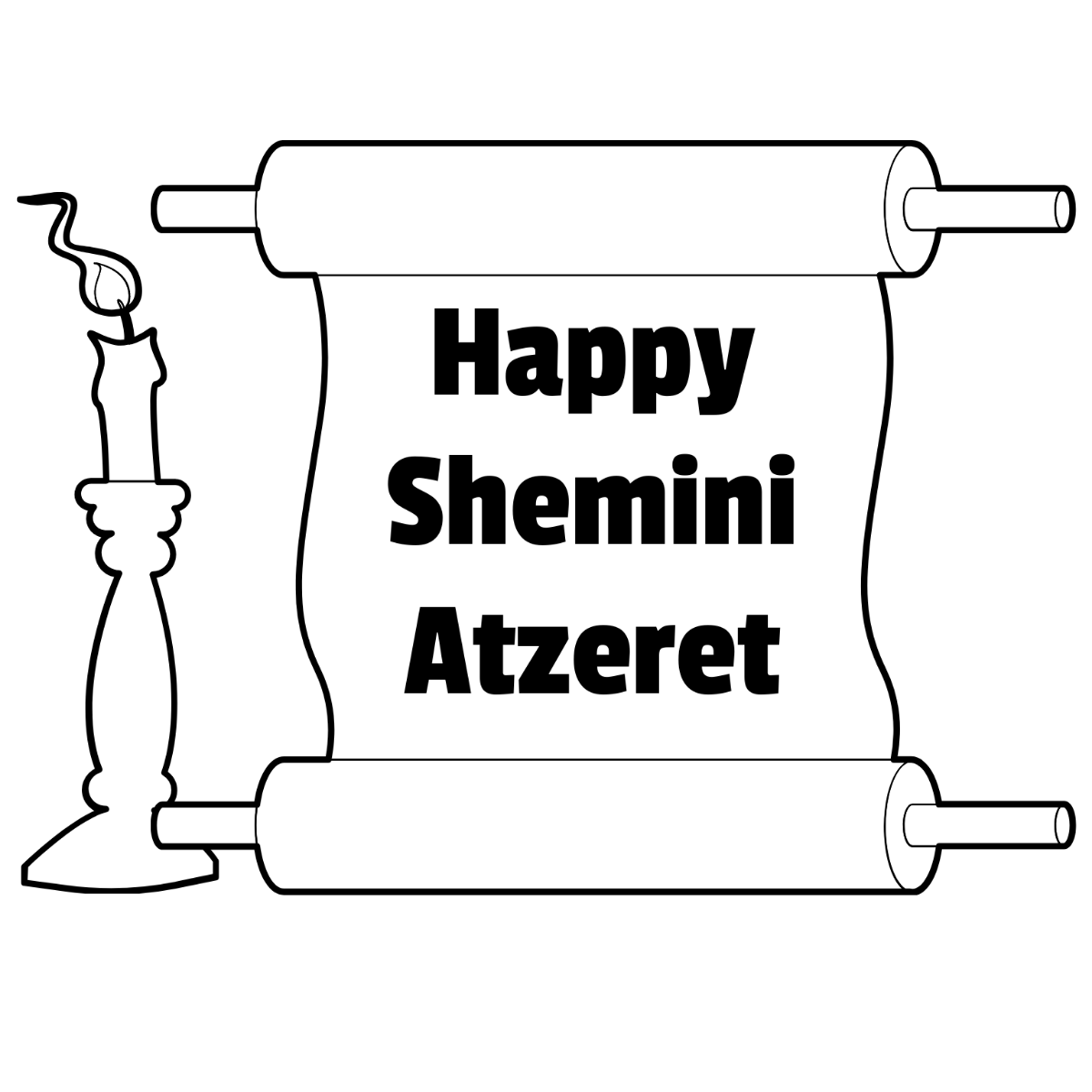 Shemini Atzeret Drawing Vector Template