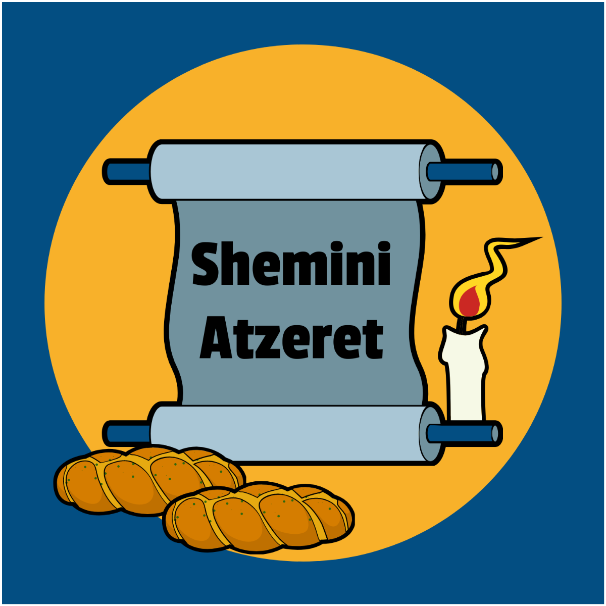 Shemini Atzeret Cartoon Vector Template