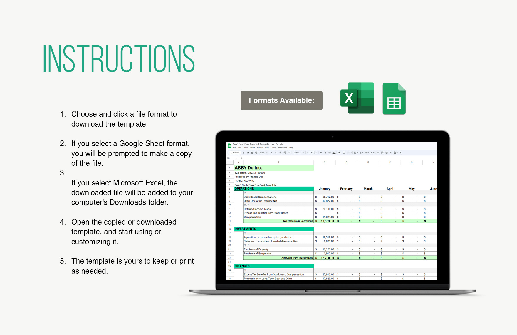 SaaS Cash Flow Forecast Template Download in Excel Google Sheets SaaS Cash Flow Forecast Template Download in Excel Google Sheets