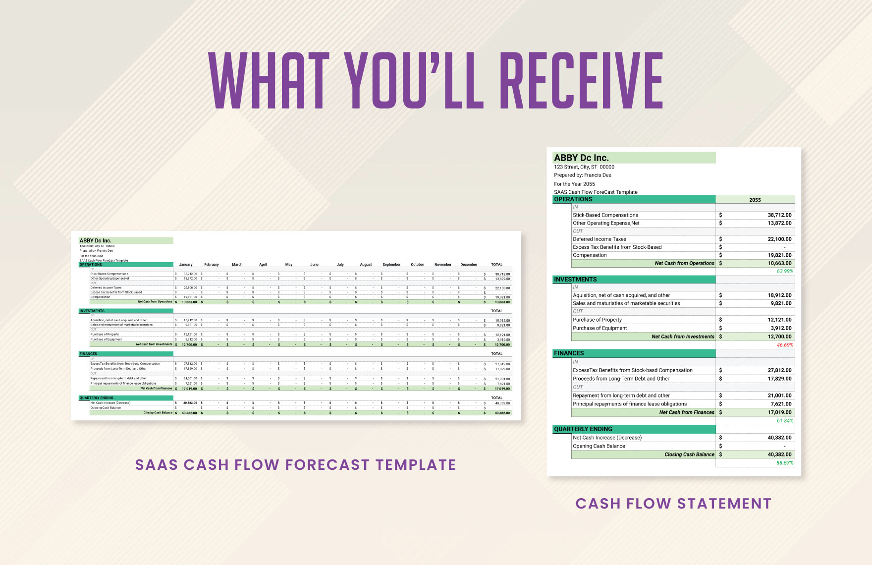 SaaS Cash Flow Forecast Template in MS Excel, Google Sheets - Download ...