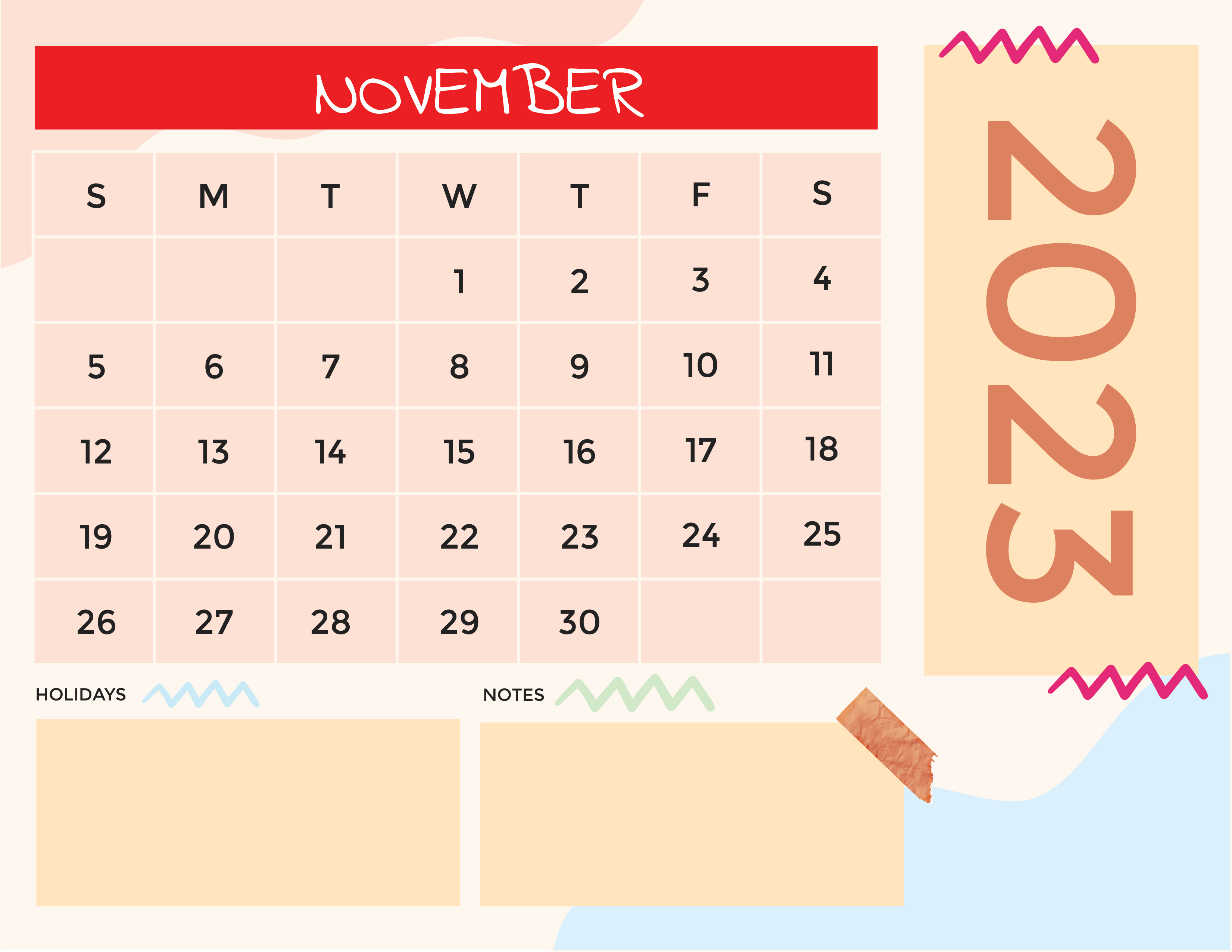 Free Colorful 2023 Calendar Template to Edit Online
