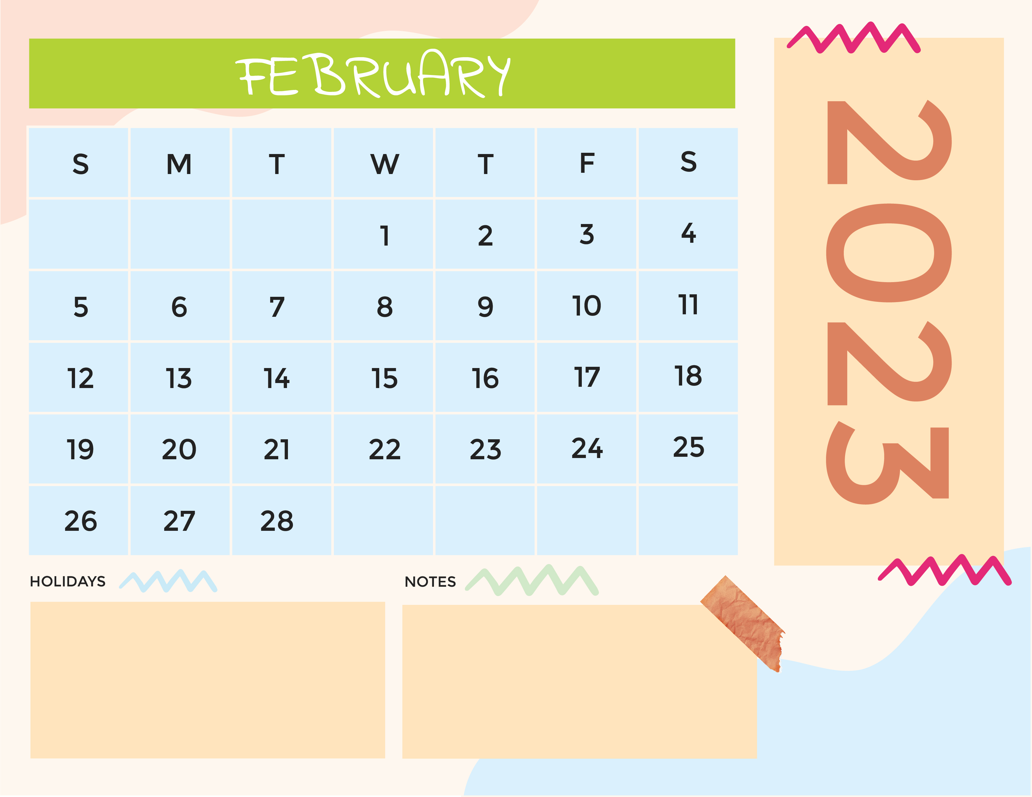 Free Colorful 2023 Calendar Template to Edit Online
