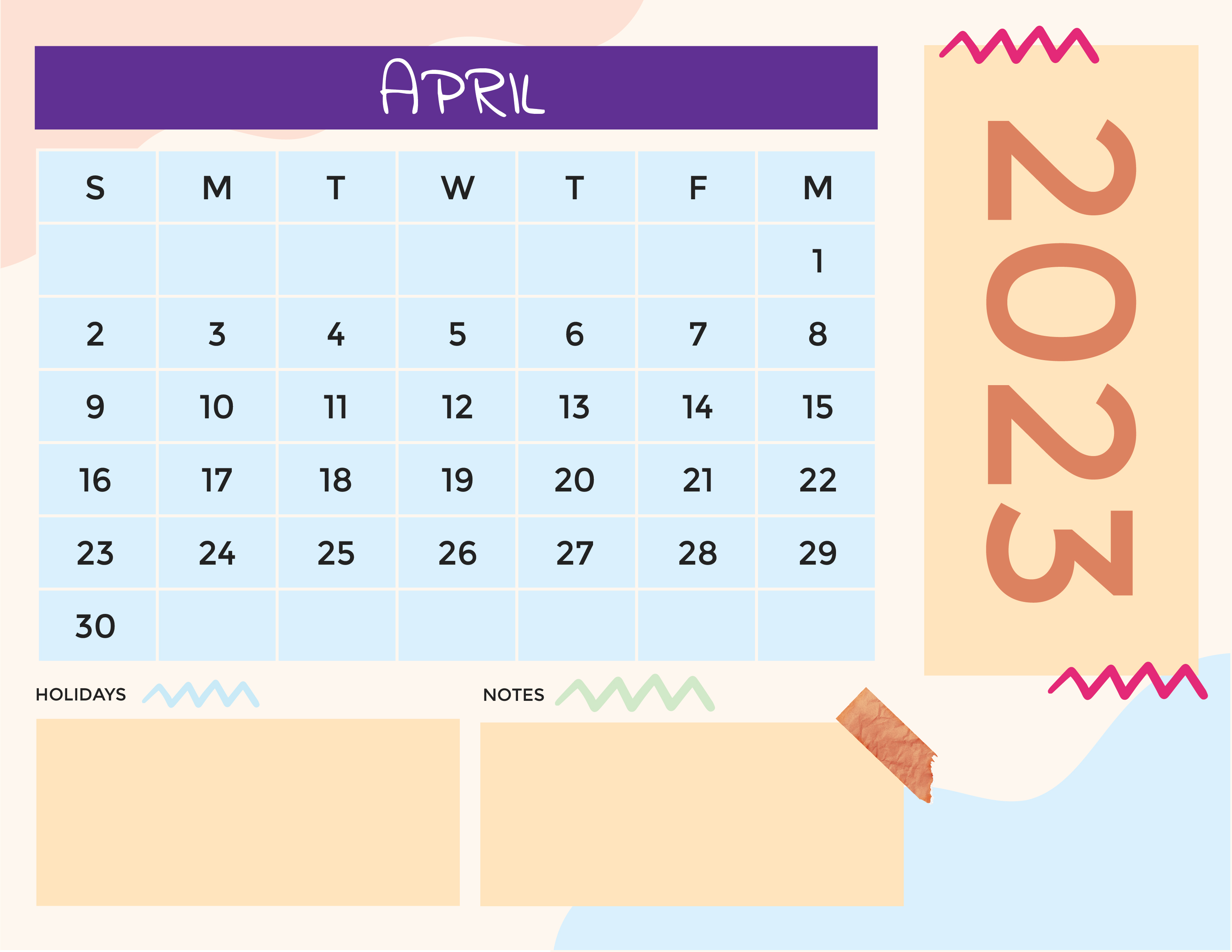 Free Colorful 2023 Calendar Template to Edit Online