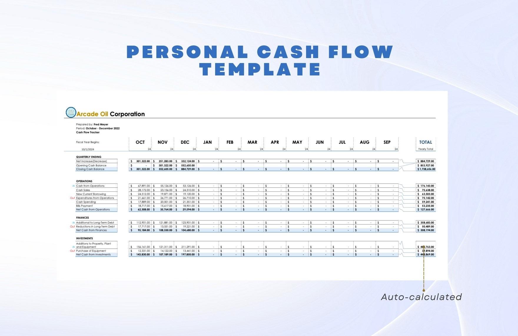 Cash Flow Tracker Template