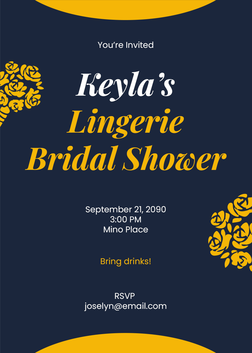 Lingerie Bridal Shower Invitation in PSD, Illustrator, Word