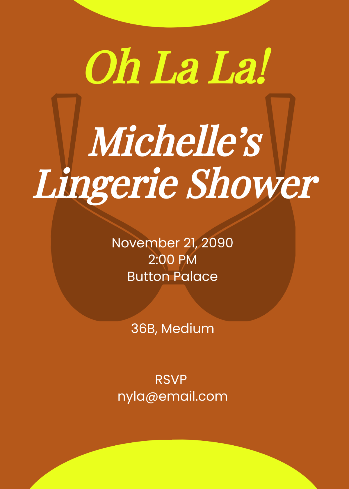 Oh La La Lingerie Shower Invitation Template