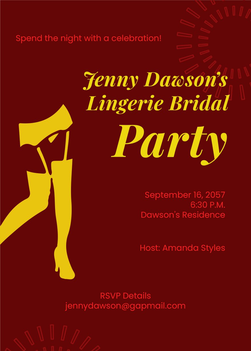 Lingerie Shower Bridal Party Invitation