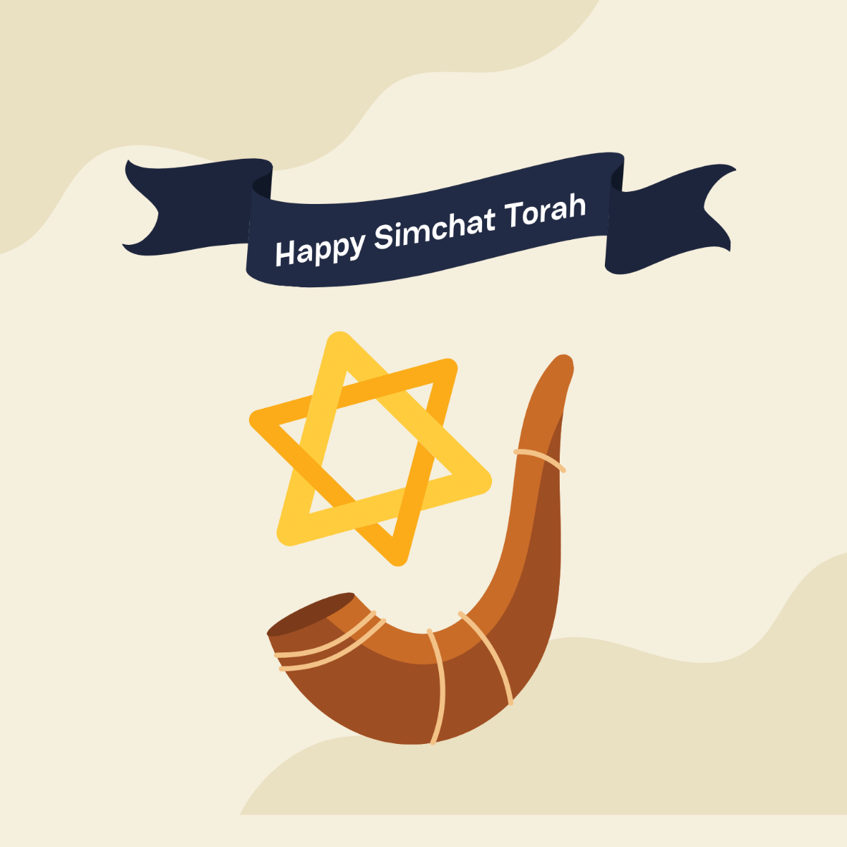 Happy Simchat Torah Vector Template