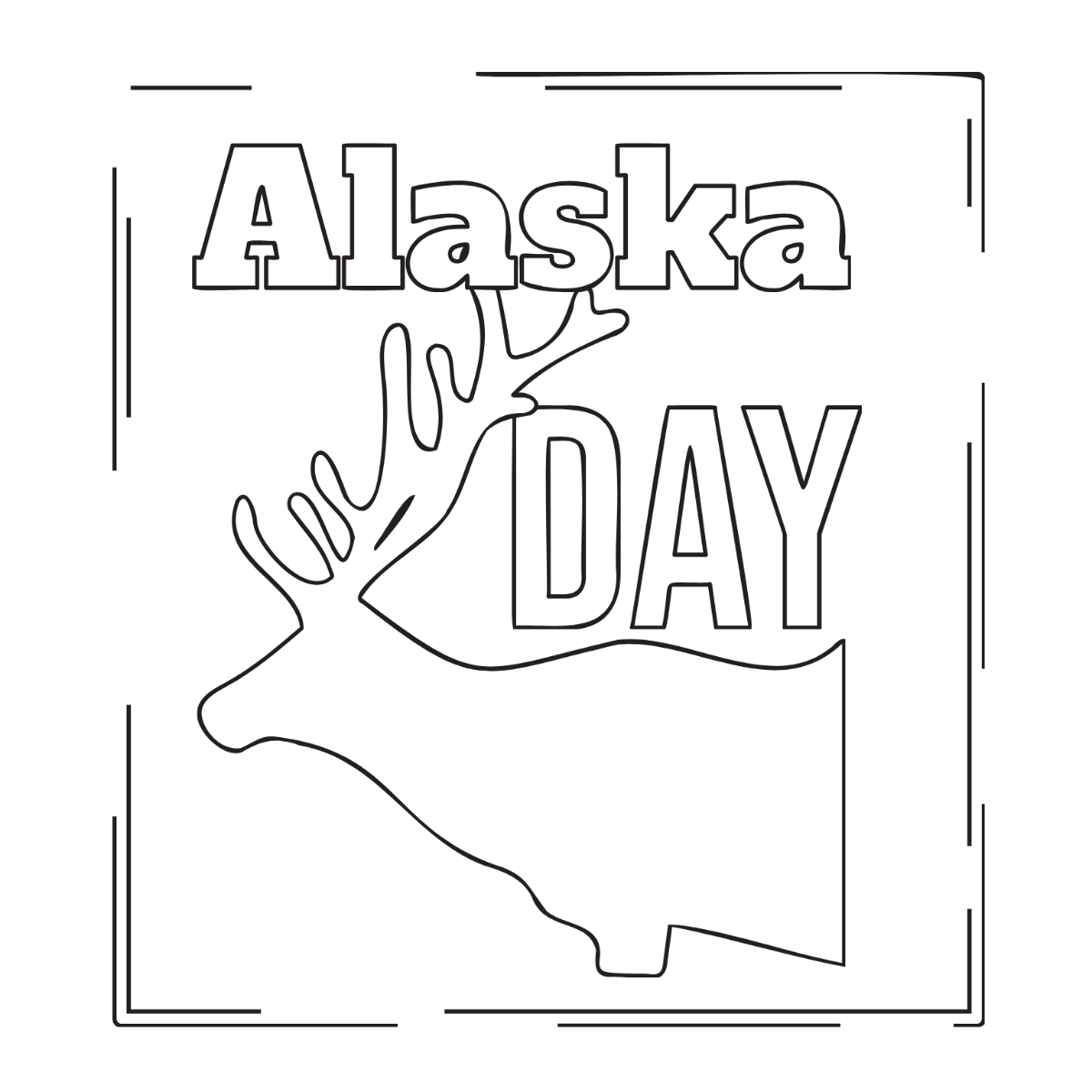 Alaska Day Drawing Vector Template