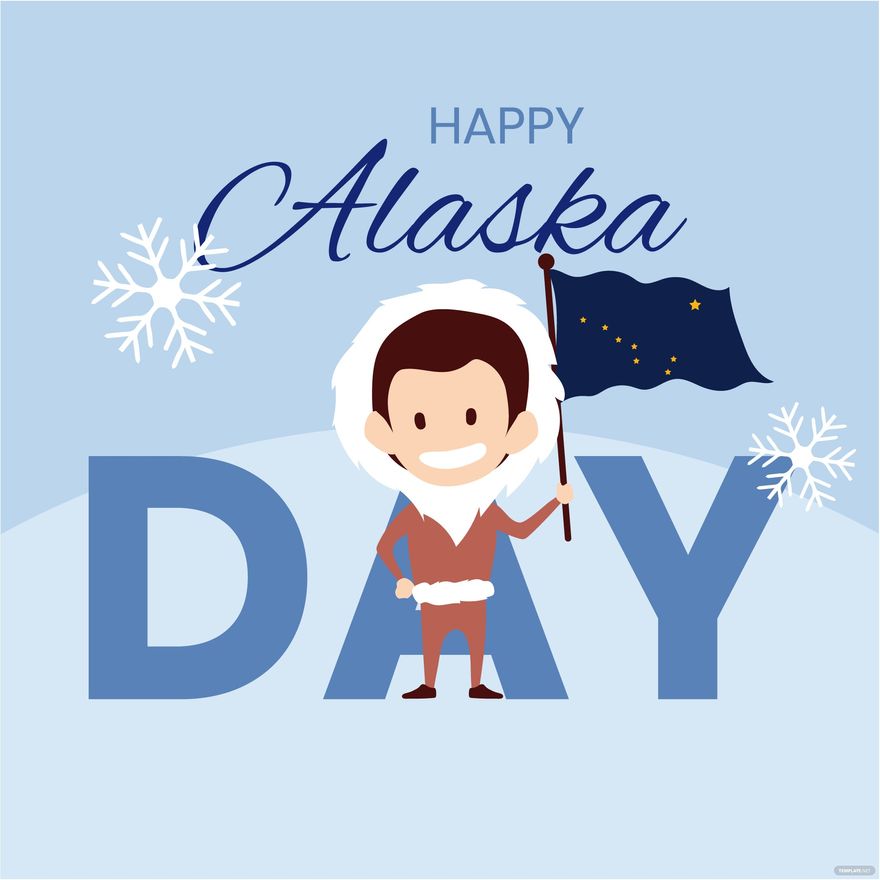 Alaska Day Cartoon Vector