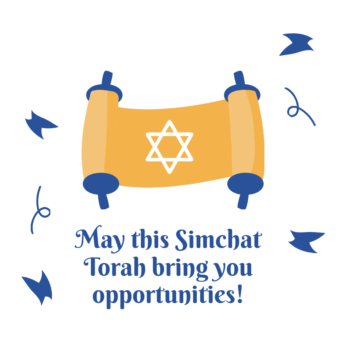 Simchat Torah Wishes Vector Template