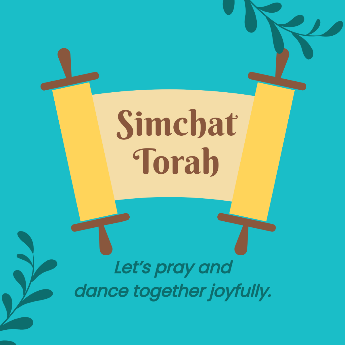 Simchat Torah Flyer Vector Template