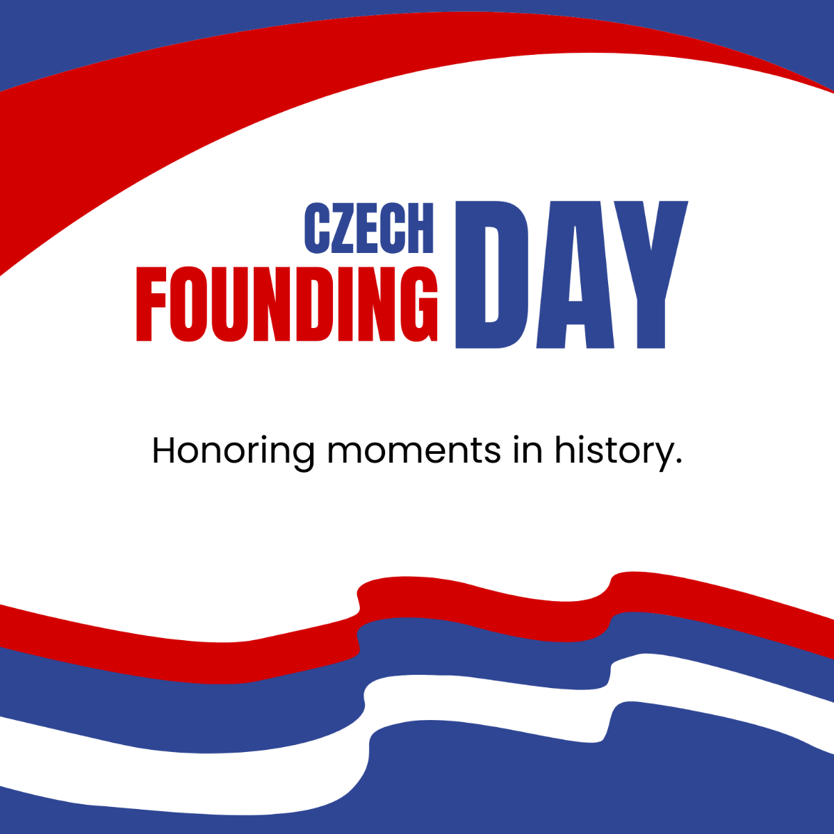 Czech Founding Day Flyer Vector Template