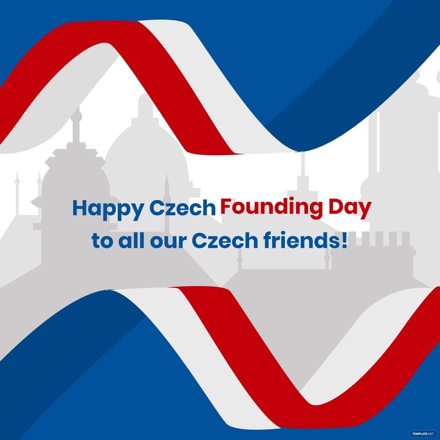 Czech Founding Day Greeting Card Vector in Illustrator, PSD, EPS, SVG, JPG, PNG