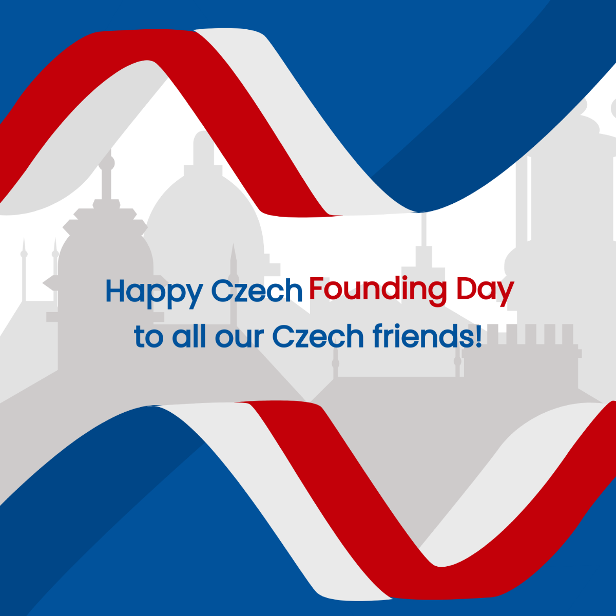 Free Czech Founding Day Greeting Card Vector Template