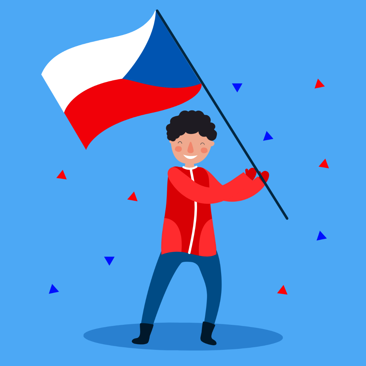 Happy Czech Founding Day Illustration Template