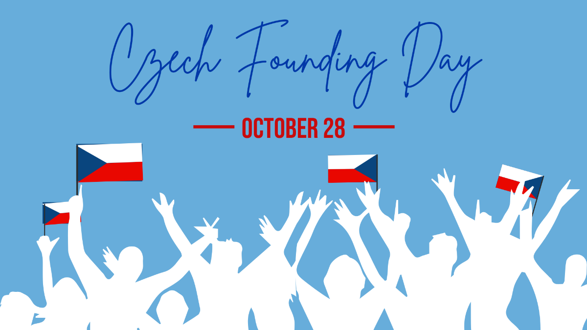 Happy Czech Founding Day Background Template