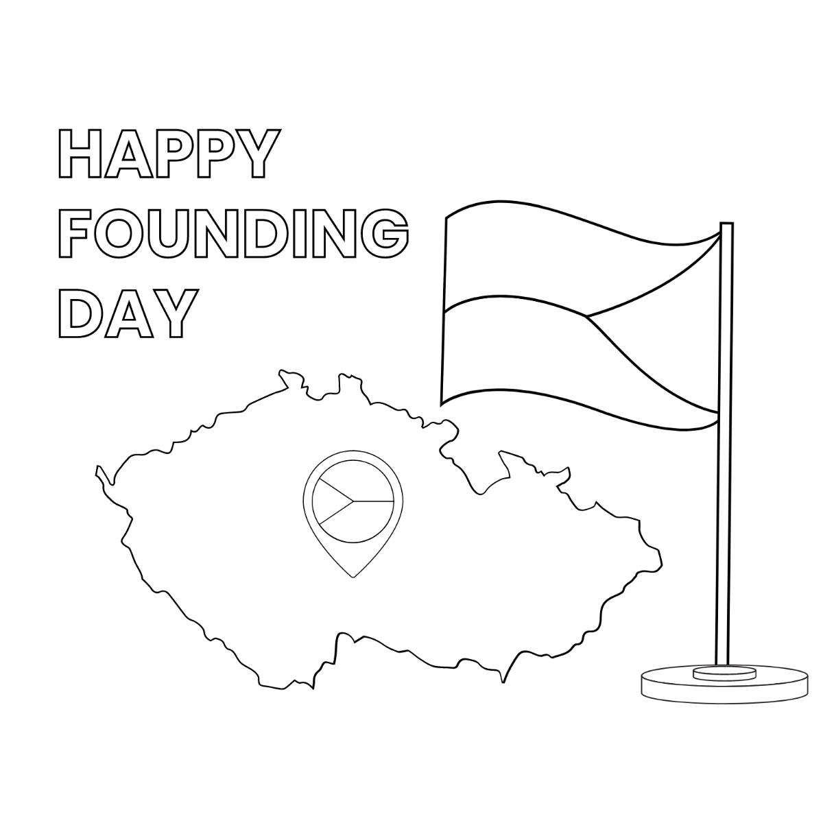 Free Czech Founding Day Drawing Vector Template