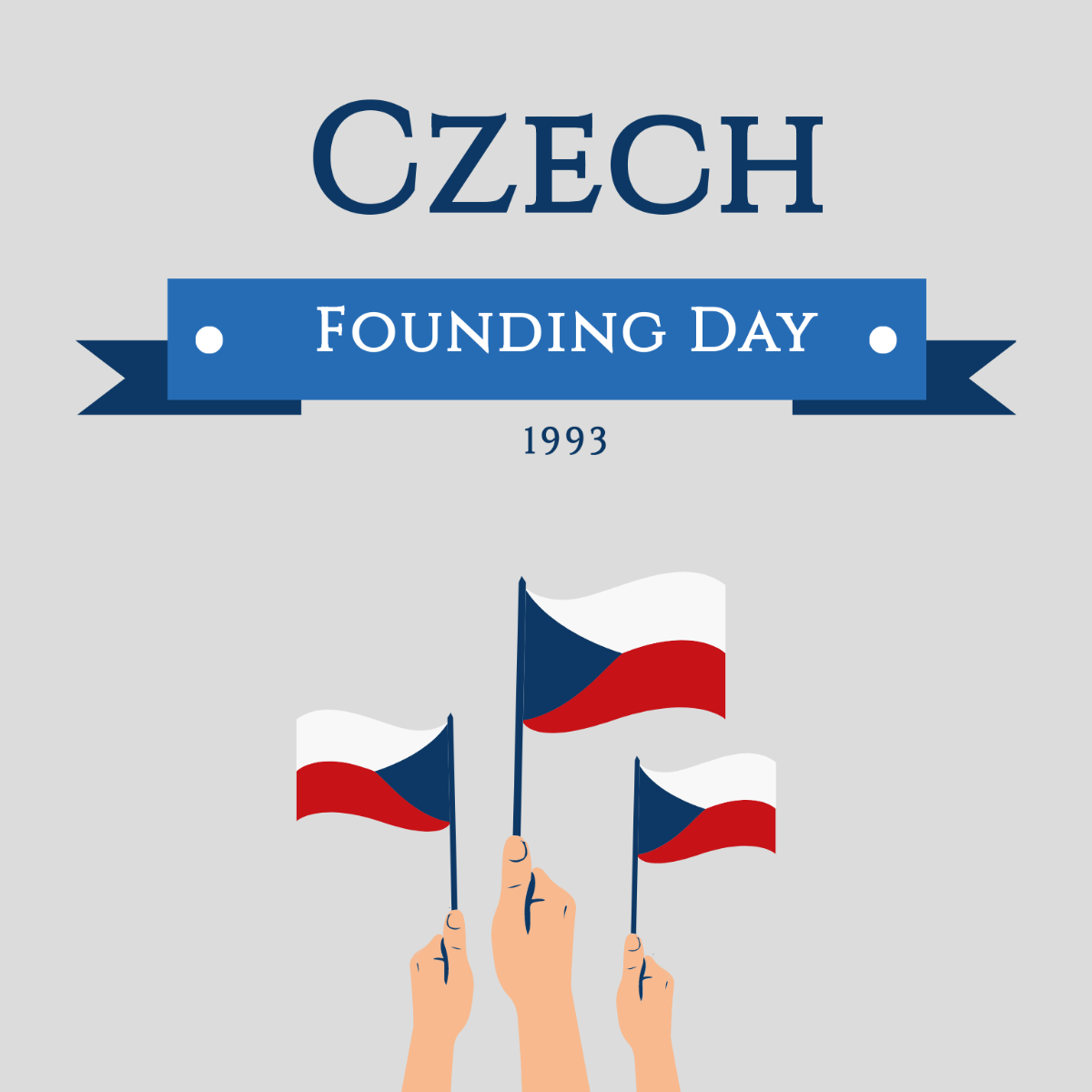 Free Czech Founding Day Cartoon Vector Template