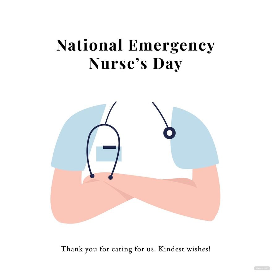 Free National Emergency Nurse’s Day Wishes Vector in Illustrator, PSD, EPS, SVG, JPG, PNG