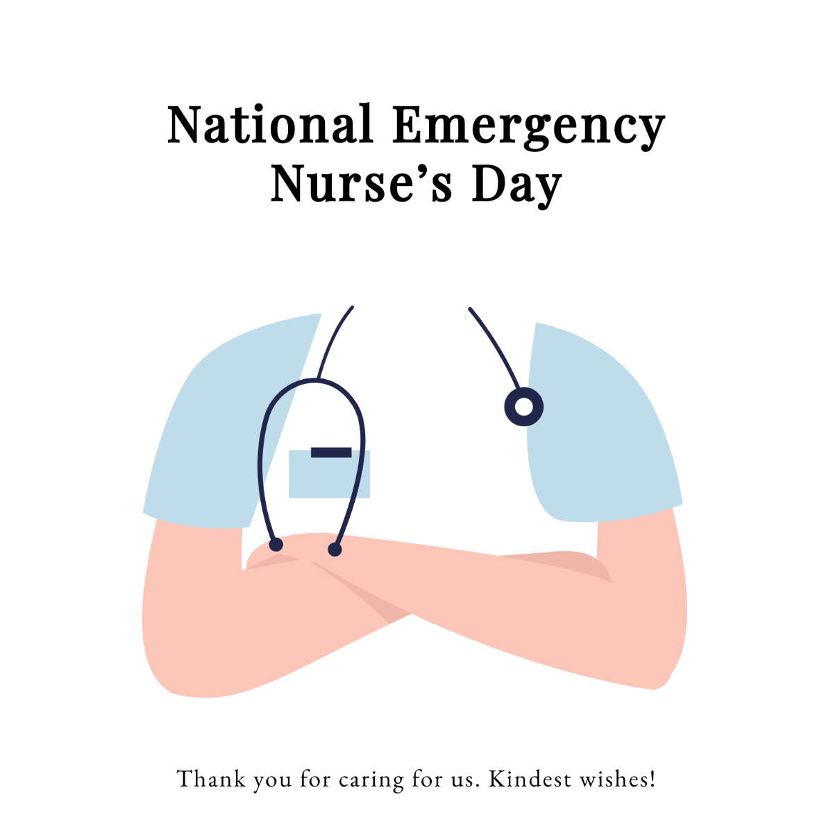 National Emergency Nurse’s Day Wishes Vector Template