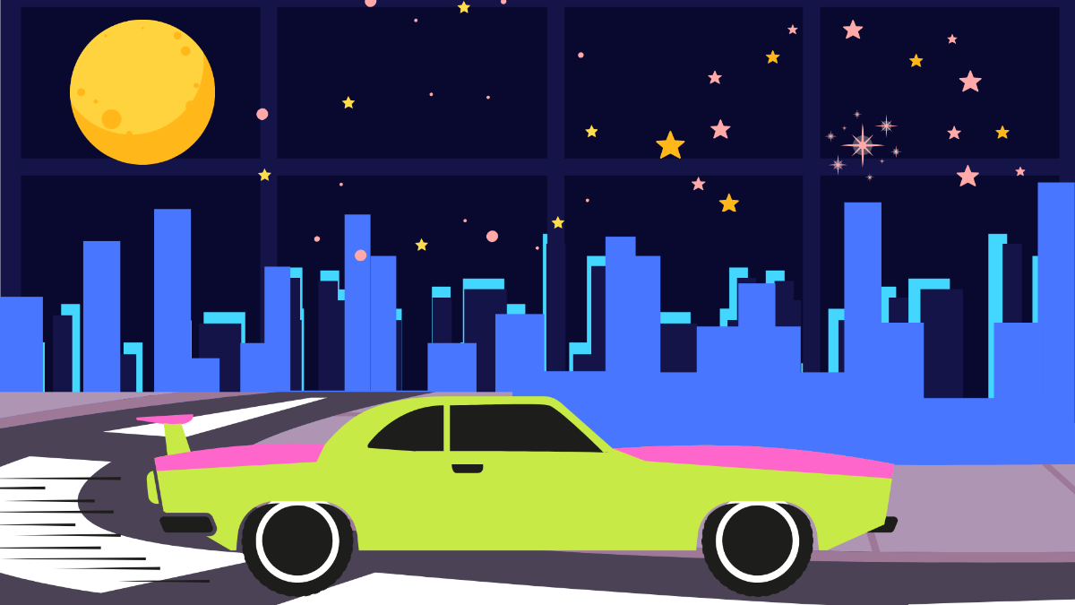 Neon Car Background Template