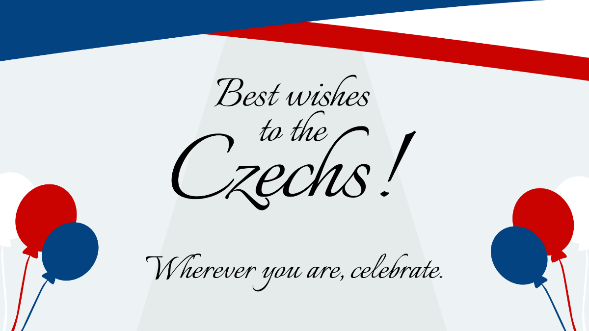 Free Czech Founding Day Wishes Background Template