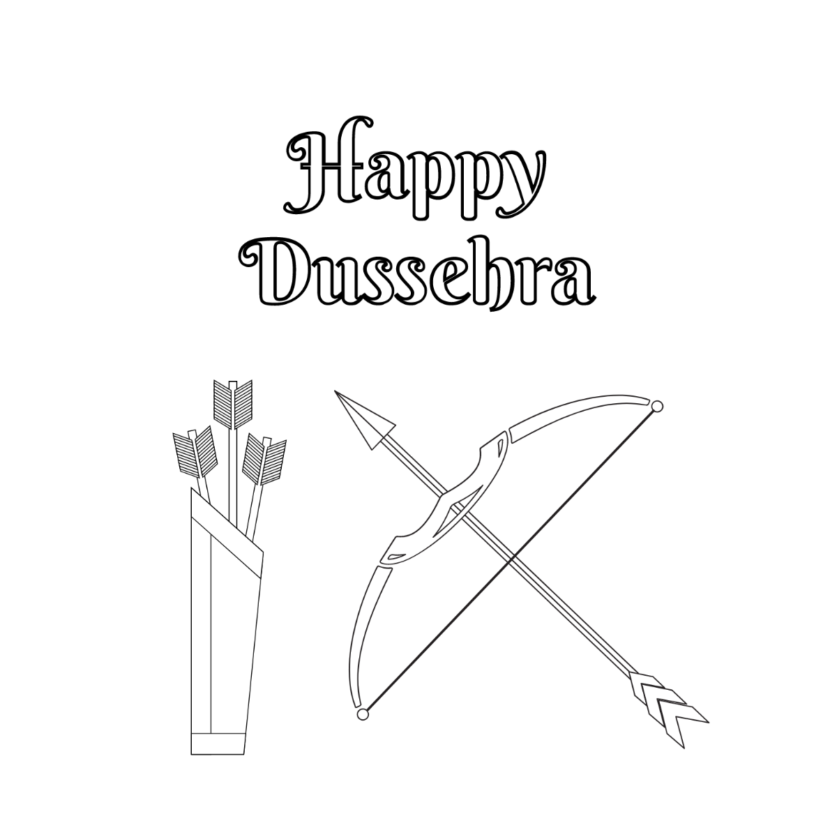Dussehra Drawing Vector Template