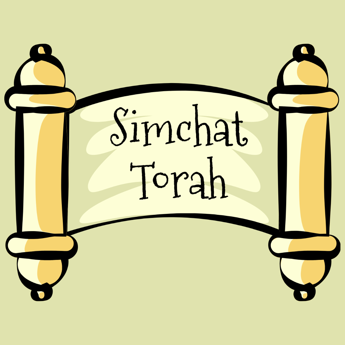Simchat Torah Cartoon Vector Template