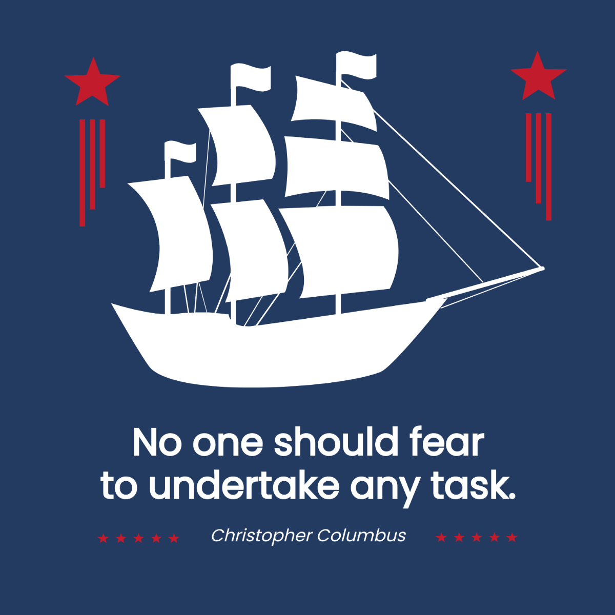 Columbus Day Quote Vector Template