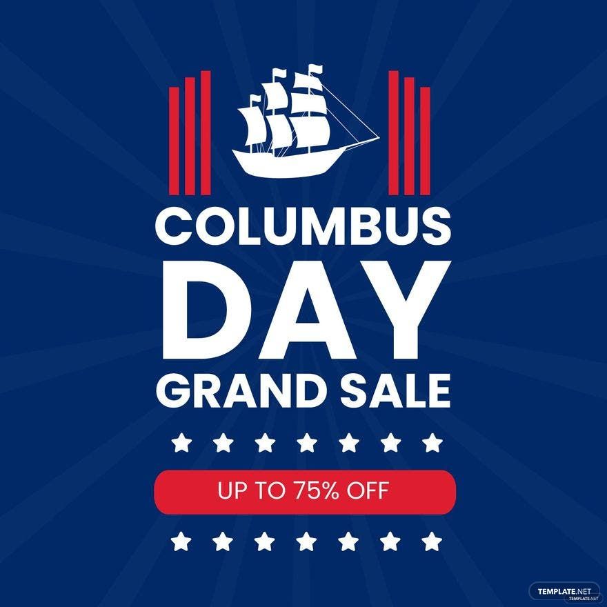 Free Columbus Day Promotion Vector in Illustrator, PSD, EPS, SVG, JPG, PNG