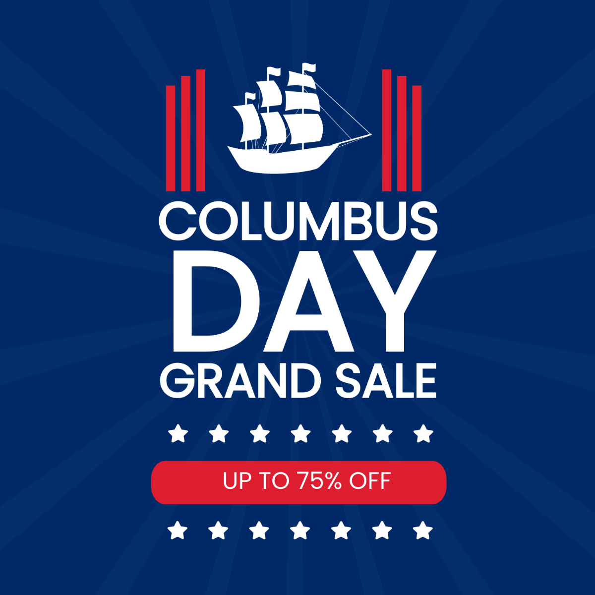 Columbus Day Promotion Vector Template