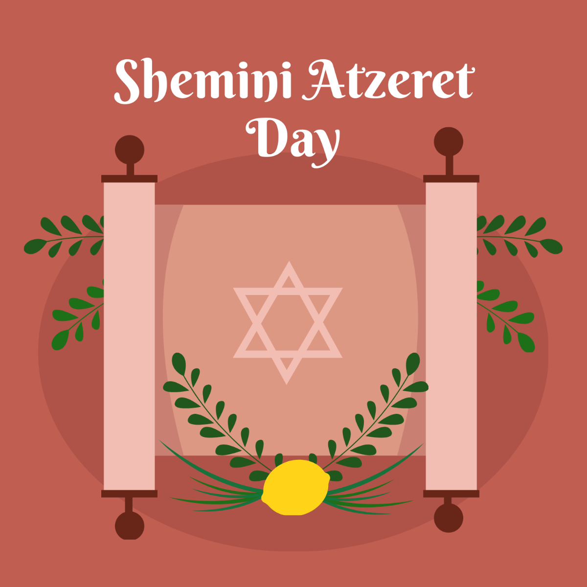 Shemini Atzeret Day Vector Template