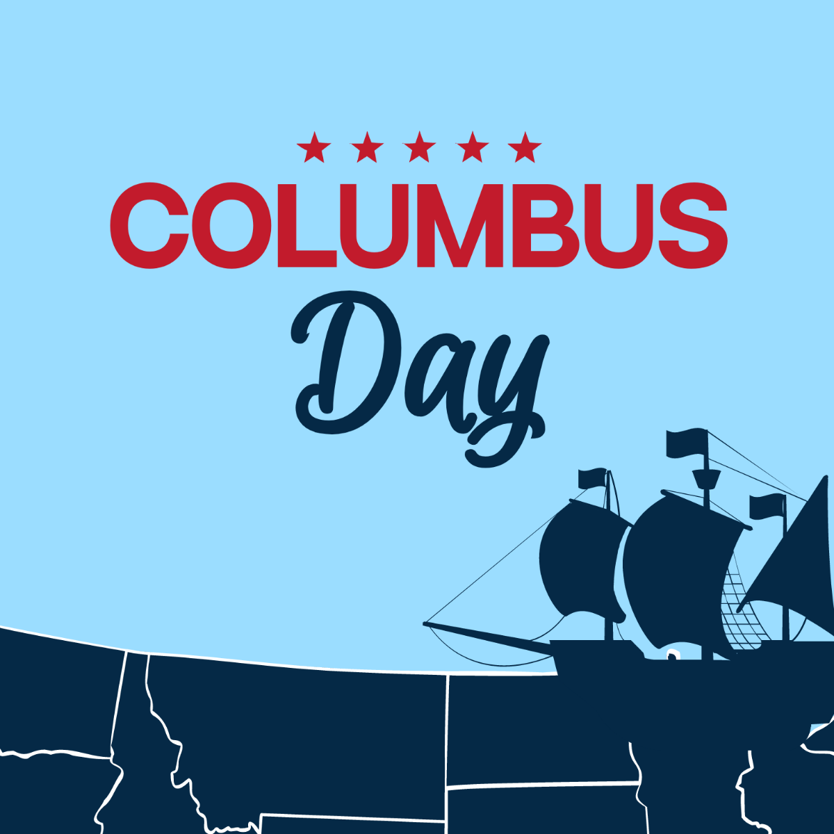 Columbus Day Graphic Vector Template