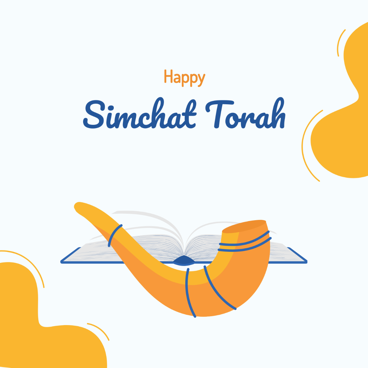 Happy Simchat Torah Illustration Template