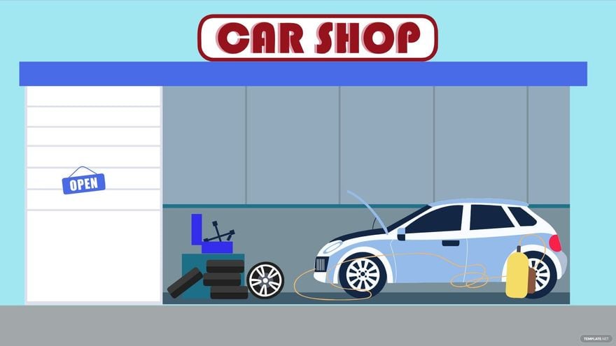 Free Car Shop Background in Illustrator, EPS, SVG, JPG, PNG