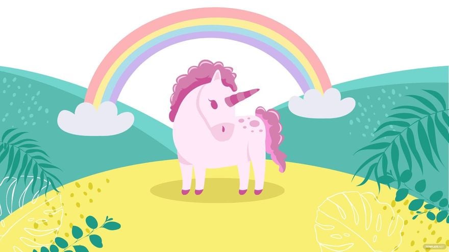 Pink Fluffy Unicorn Background in Illustrator, EPS, SVG, JPG, PNG