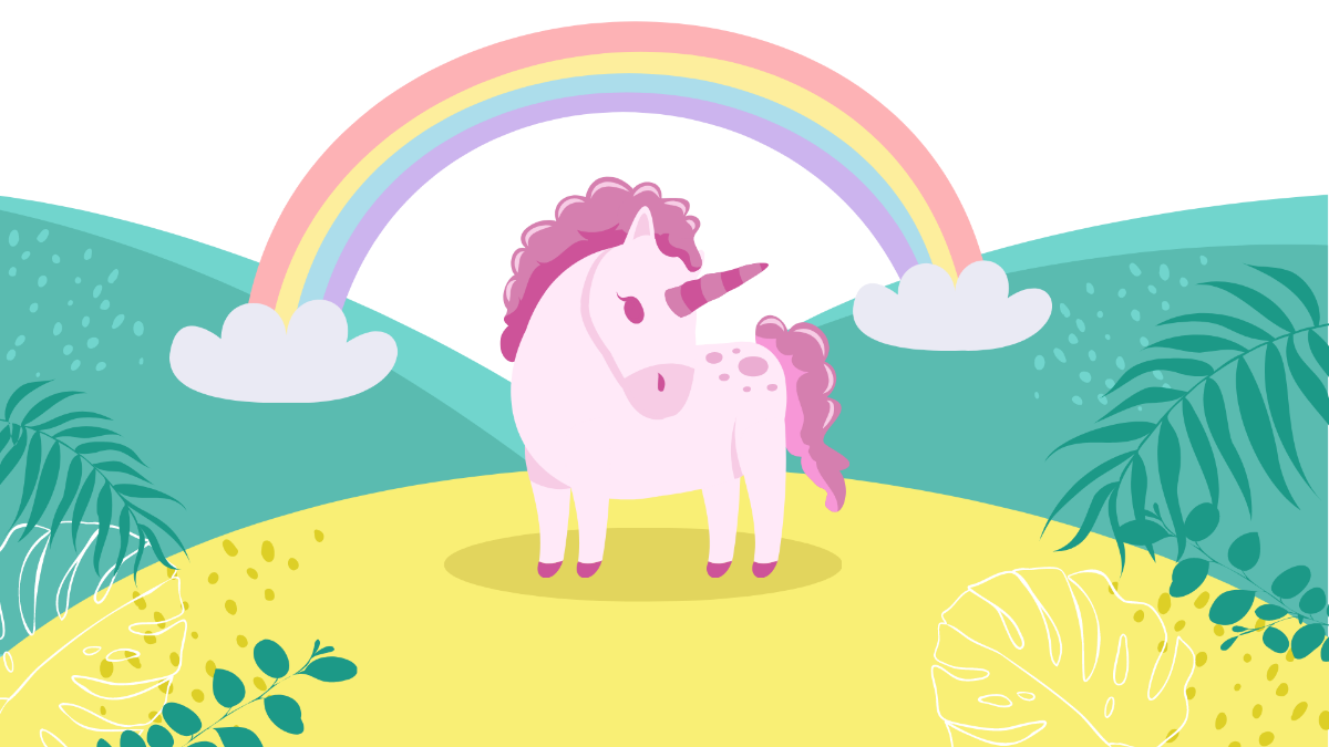 Pink Fluffy Unicorn Background Template