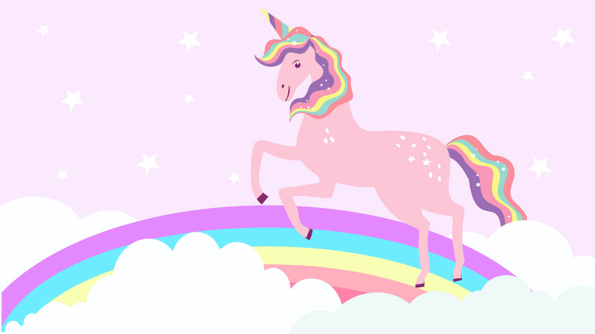Unicorn Pastel Rainbow Background Template