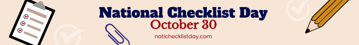 National Checklist Day Website Banner Template