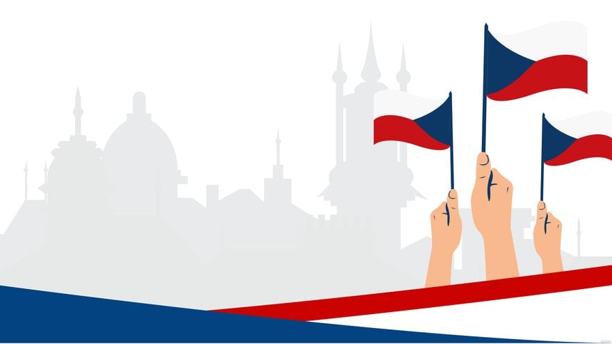 Czech Founding Day Cartoon Background