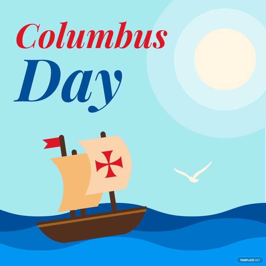 Columbus Day Flat Design Vector