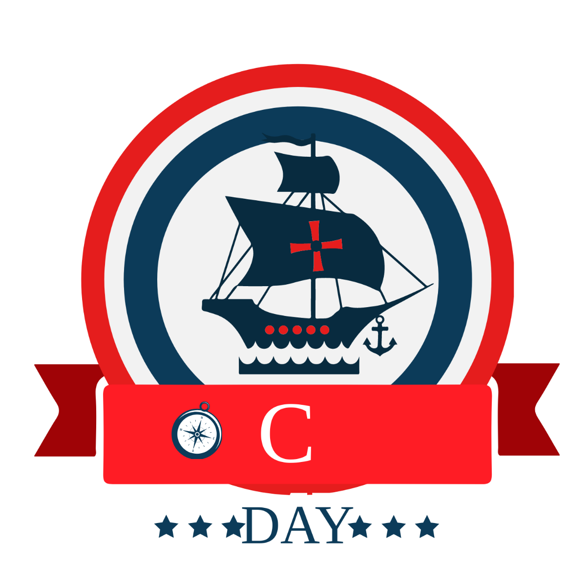 Columbus Day Logo Vector Template