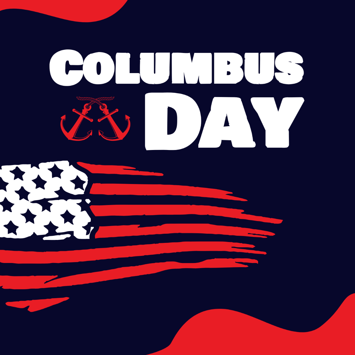 Happy Columbus Day Illustration Template